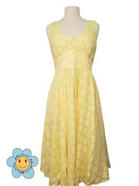 Sunshine Colored ~ Yellow ~ Lined Sundress w/ Hidden Adjustable Straps NWT